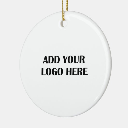 Bedrijfs Logo en Informatie Klant Cadeau Keramisch Ornament (Links)