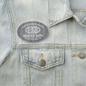 Bedrijfs Logo ID Grijs Faux Hood Oval Naamplaatje (In situ)