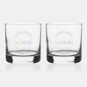 Bedrijfs Logo Naam Slogan Paar Elegant Whisky Glas