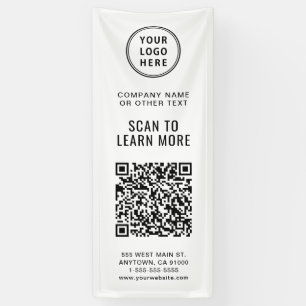 Bedrijfs Logo QR Code Spandoek