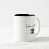 Bedrijfs Logo & QR Code Tweekleurige Koffiemok (Voorkant rechts)
