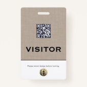 Bedrijfs Logo QR-code Visitor Badge (Achterkant)