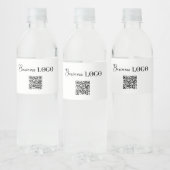 Bedrijfs Logo & QR Code Waterfles Etiket (Flessen)