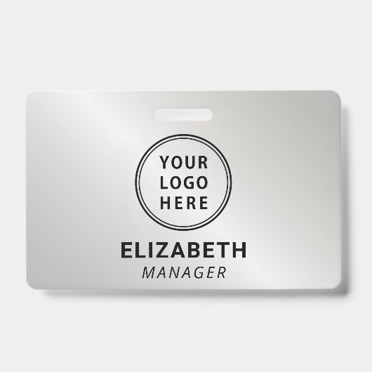 Bedrijfs Logo Silver Naam Badge (Voorzijde)