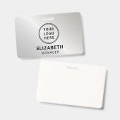 Bedrijfs Logo Silver Naam Badge (Voor- en achterkant)