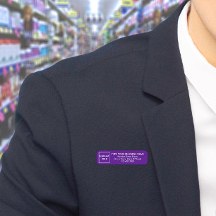 Bedrijfs merk Paars Lange Rechthoek Markering Naamplaatje