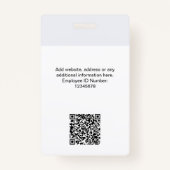 Bedrijfs Moderne Logo van identiteitskaart van de  Badge (Achterkant)