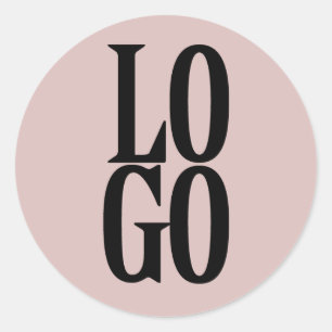 Bedrijfs- of zakelijk aangepast logo op stoffig ro ronde sticker