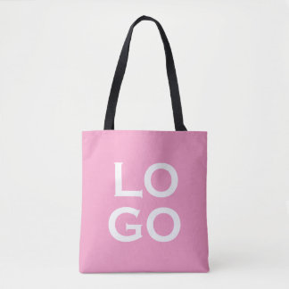 Bedrijfs- of zakelijk logo op roze draagtas
