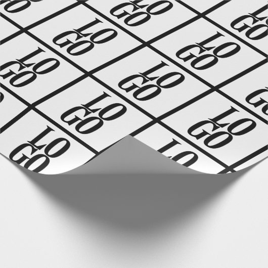 Bedrijfs- of zakelijk logo op wit cadeaupapier (Hoek)