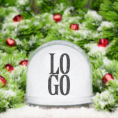 Bedrijfs- of zakelijke aangepaste logo op wit sneeuwbol (Kerstmis)