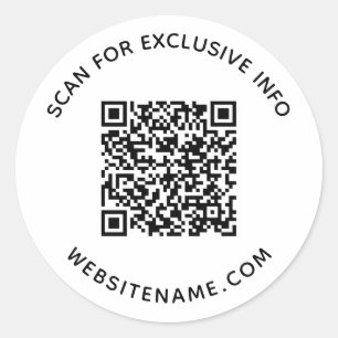 Bedrijfs QR Code Aangepaste Tekst Ronde Sticker