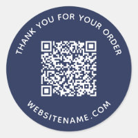 Bedrijfs QR Code Klant Dank u Blauw van de marine