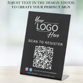 Bedrijfs QR Code Logo Sociale Media Zwart Reclamebord Met Voetstuk