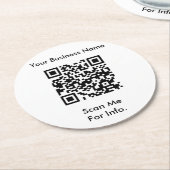 Bedrijfs QR-code Ronde Kartonnen Onderzetter (Gebogen)
