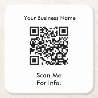 Bedrijfs QR Code Square Paper Onderzetter