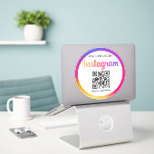 Bedrijfs-QR-code van Instagram Sticker (Laptop op bureau)