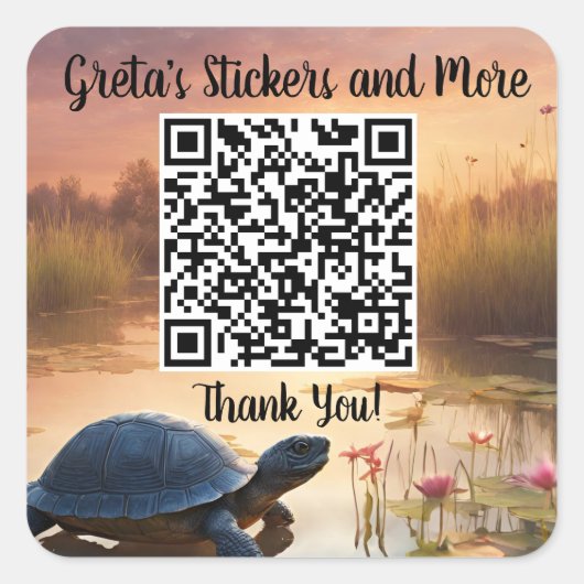 Bedrijfs QR-code Vierkante Sticker (Voorkant)