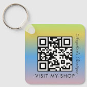 Bedrijfs QR de Gradiënt Monogrammed Sleutelhanger  (Voorkant)