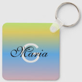 Bedrijfs QR de Gradiënt Monogrammed Sleutelhanger  (Achterkant)