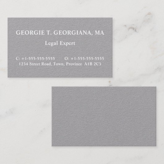 Bedrijfs, Respecteerbaar, en Humble Visitekaartje (Voorkant / Achterkant)