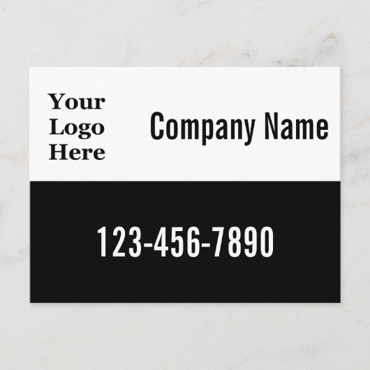 Bedrijfs Sjabloon QR Code en Uw Logo hier Briefkaart (Voorkant)