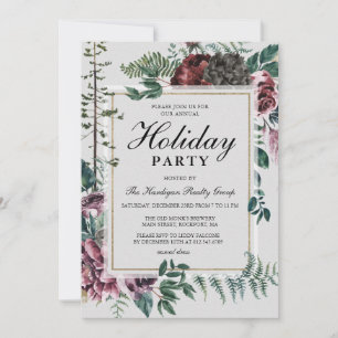 Bedrijfs Vakantie Partij bijtende Floral Botanisch Kaart