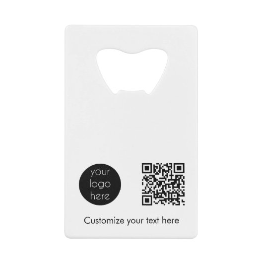 Bedrijfs van de Logo Promotietekst QR van de Code Kredietkaart Flessenopener (Voorkant)