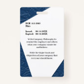 Bedrijfs Werknemer Naam van de Foto van de Logo -  Badge (Achterkant)