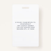 Bedrijfsadres Logo en website Bezoeker Badge (Achterkant)