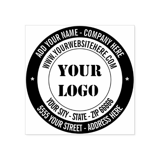 Bedrijfsadres van Cuatom Naam Website Stempel (Afrduk)