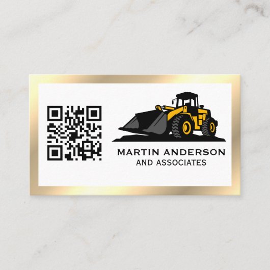 Bedrijfsconstructie | QR-code | Goud metaal Visitekaartje (Voorkant)