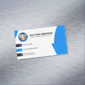 Bedrijfscontactpersoon | WERELDKAART | QR-code | B Magnetisch Visitekaartje (Voorbeeld)