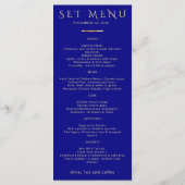 Bedrijfsdiner Menukaart Logo Elegant Marineblauw G (Achterkant)