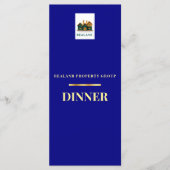 Bedrijfsdiner Menukaart Logo Elegant Marineblauw G (Voorkant)