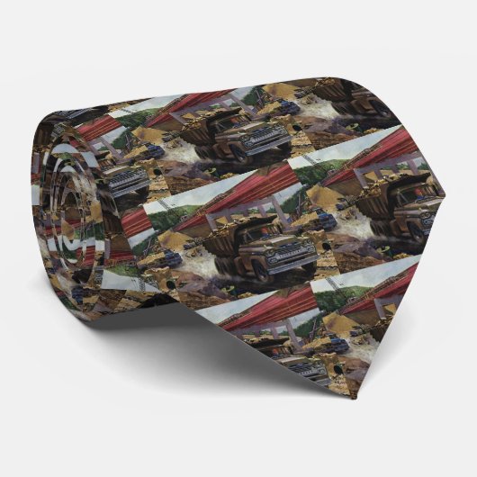 bedrijfsdummyvrachtwagen op een bouwplaats stropdas (Opgerold)