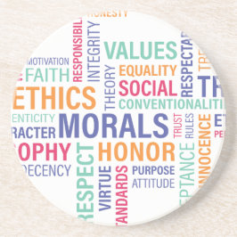 "Bedrijfsethiek" Zandsteen Onderzetter