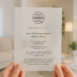 bedrijfsevenement   Minimalistisch professioneel b Vellum Uitnodigingen