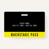 Bedrijfsevenement Personeel Backstage Pass ID-badg Badge (Achterkant)