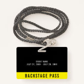 Bedrijfsevenement Personeel Backstage Pass ID-badg Badge (Achterkant met draagriem)