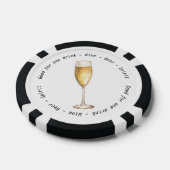 Bedrijfsevenement QR Code Champagne Drink Voucher Poker Chips (Enkel)