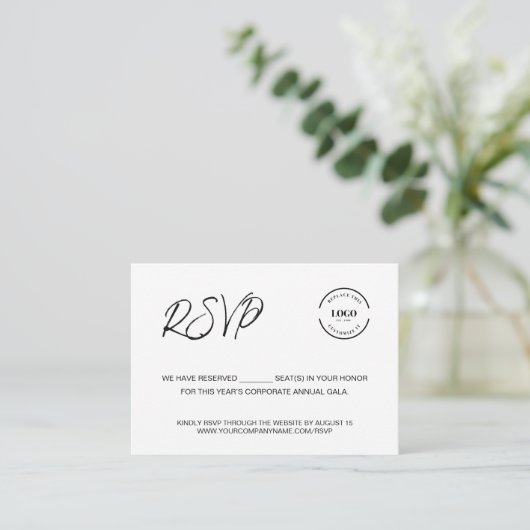 Bedrijfsevenement RSVP website QR CODE Informatiekaartje (Staand voorkant)