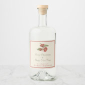  bedrijfsfeestdag - Red Floral Likeurfles Etiket (Voorkant)