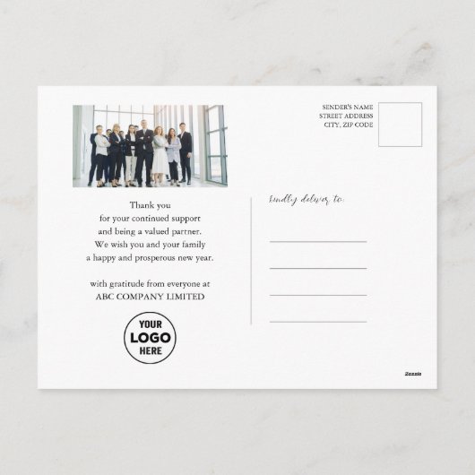 Bedrijfsfoto 2025 Kalender Modern Zwart Kleurrijk Feestdagenkaart (Achterkant)