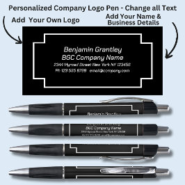 Bedrijfsgegevens toevoegen Naam, zwarte achtergron Pen