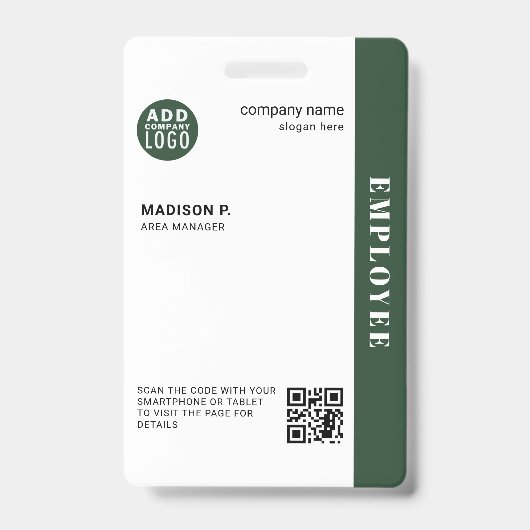 Bedrijfsidentificatiecode Aangepaste QR-code Badge (Voorzijde)