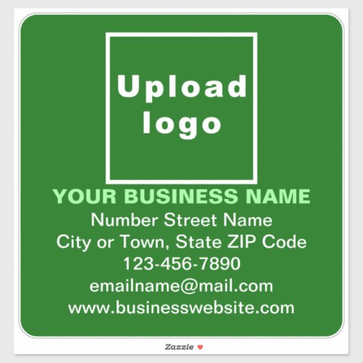 Bedrijfsinformatie over Groen Groot Vierkant Vinyl Sticker (Vel)