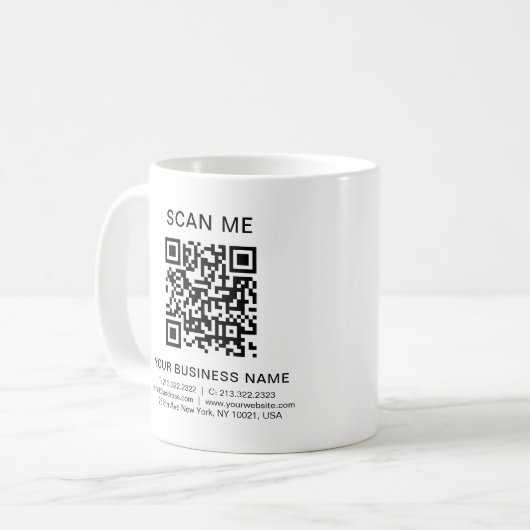 Bedrijfsinformatie QR-code Scan me Aangepaste prom Koffiemok (Voorkant links)