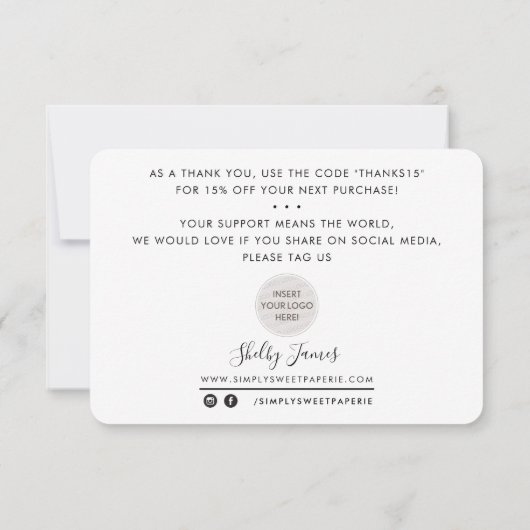 BEDRIJFSINSERT modern bedankt u bleek blauw (Achterkant)