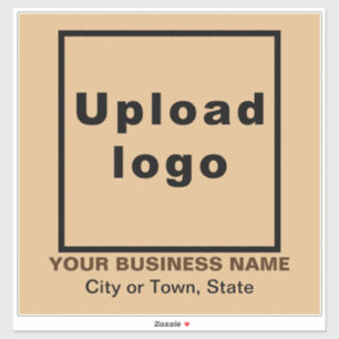 Bedrijfslocatie, Lichtbruin Groot Vierkant Vinyl Sticker